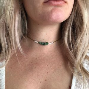 Petite Turquoise and shell gold necklace